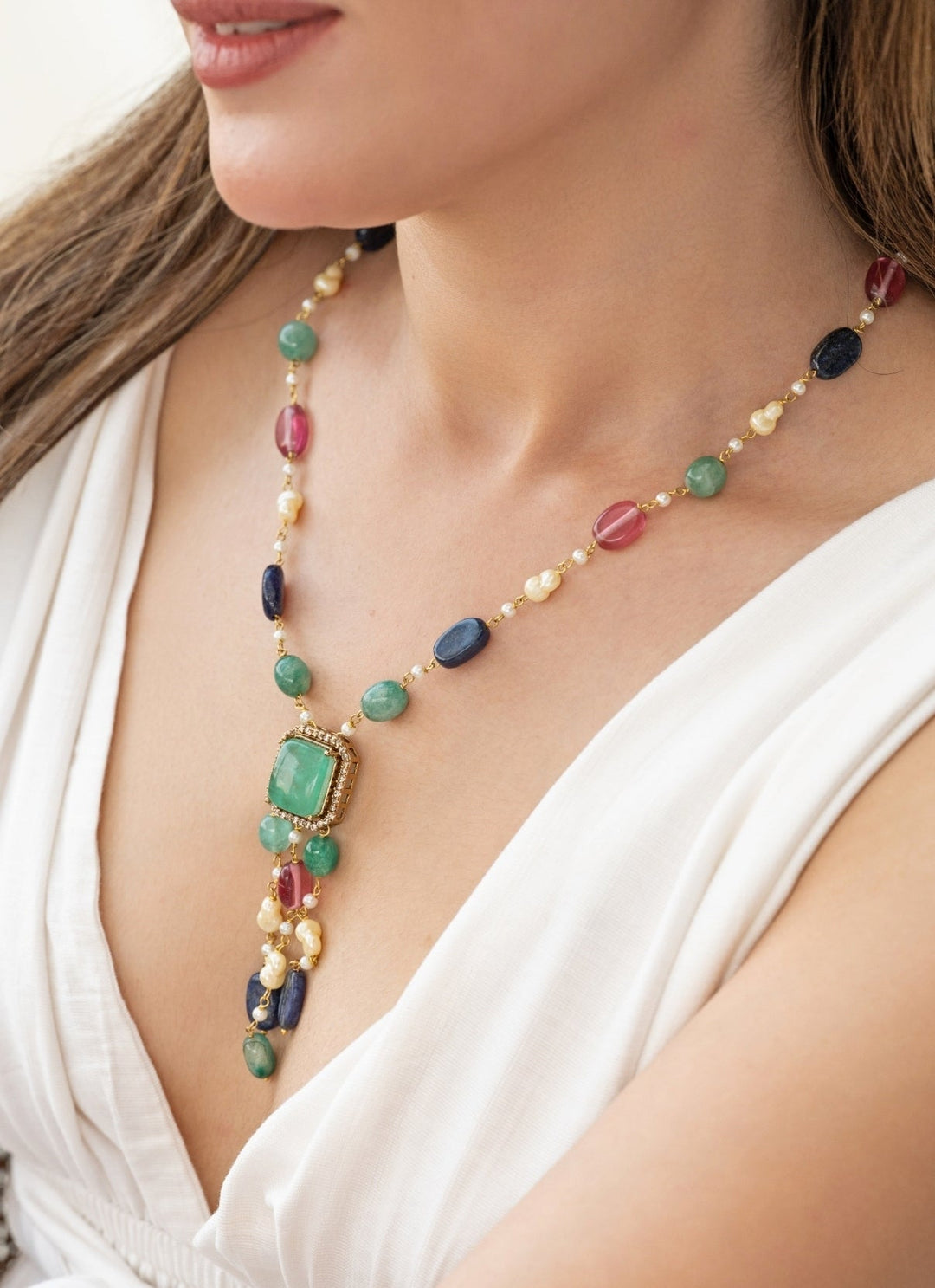 Do Taara Multicolored Pendant NecklaceFabilicious Fashion