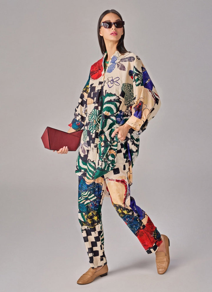 Multicolour Abstract Print Co Ord Set Saaksha &amp; Kinni - Fabilicious Fashion