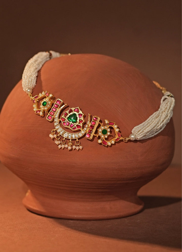 Multicolour Beaded Matte Gold Choker Riana Jewellery - Fabilicious Fashion