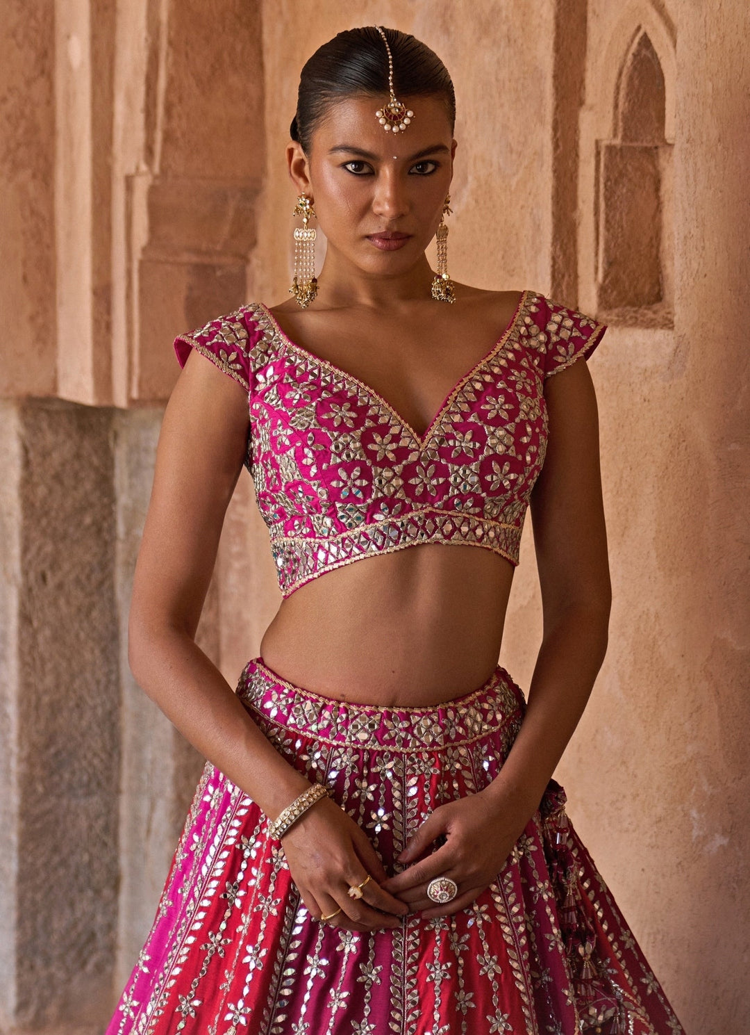 Angad Singh Multicolour Embroidered Raw Silk Lehenga SetFabilicious Fashion