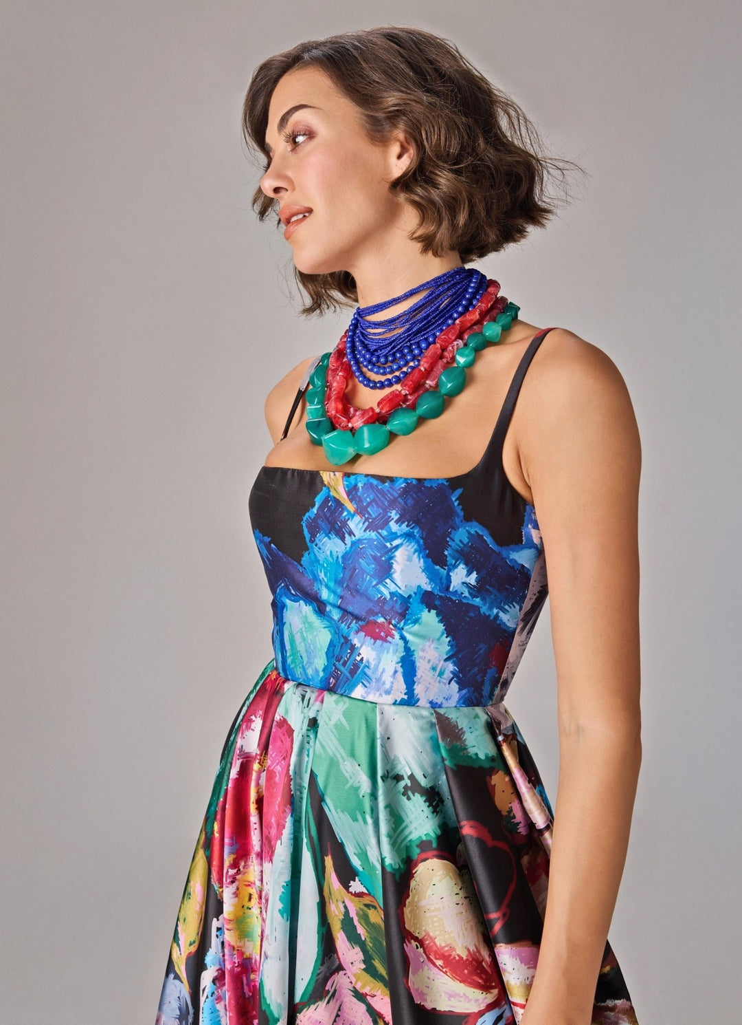 Multicolour Floral Print Gown Saaksha &amp; Kinni - Fabilicious Fashion