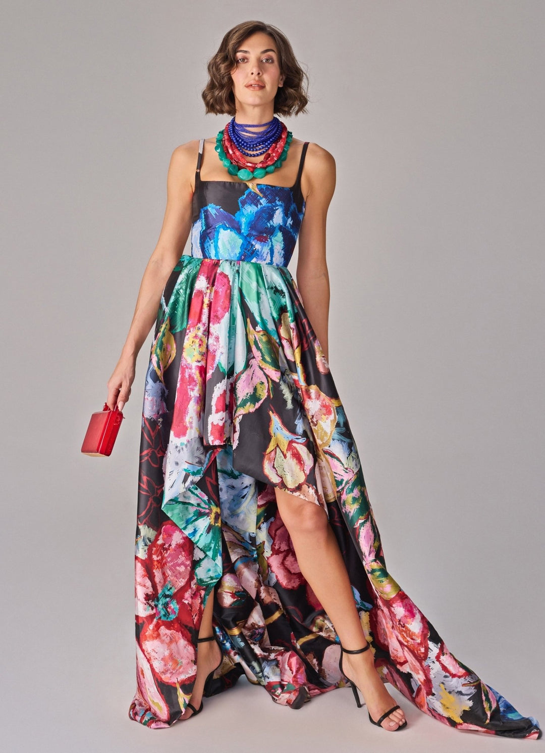 Multicolour Floral Print Gown Saaksha &amp; Kinni - Fabilicious Fashion