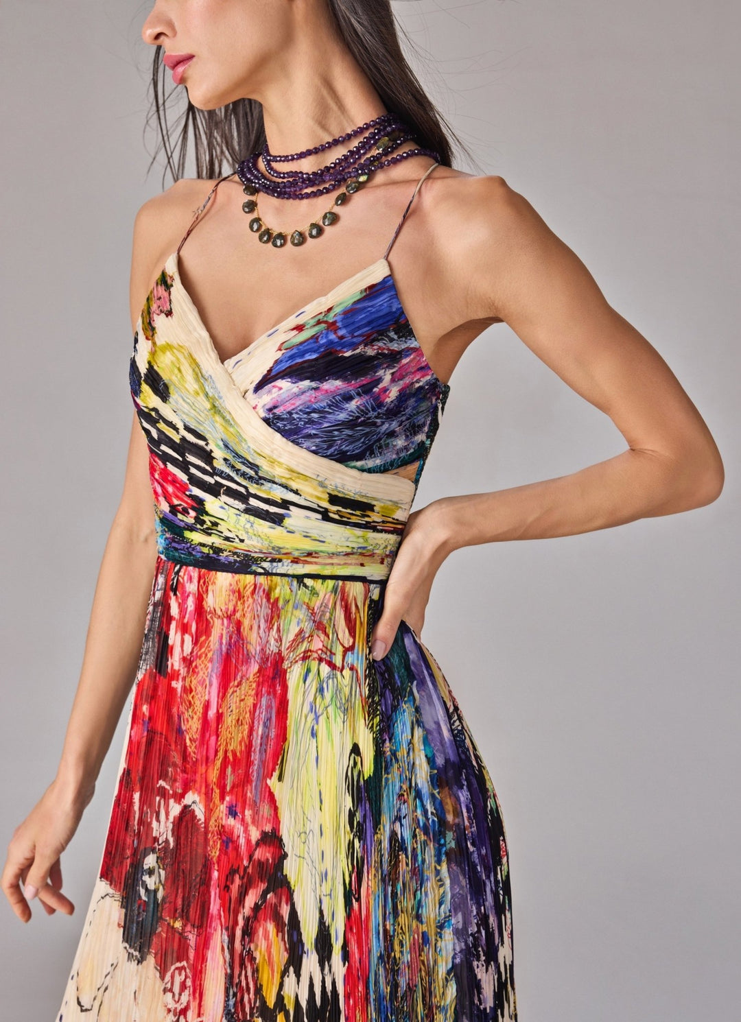 Multicolour Floral Print Maxi Dress Saaksha & Kinni - Fabilicious Fashion