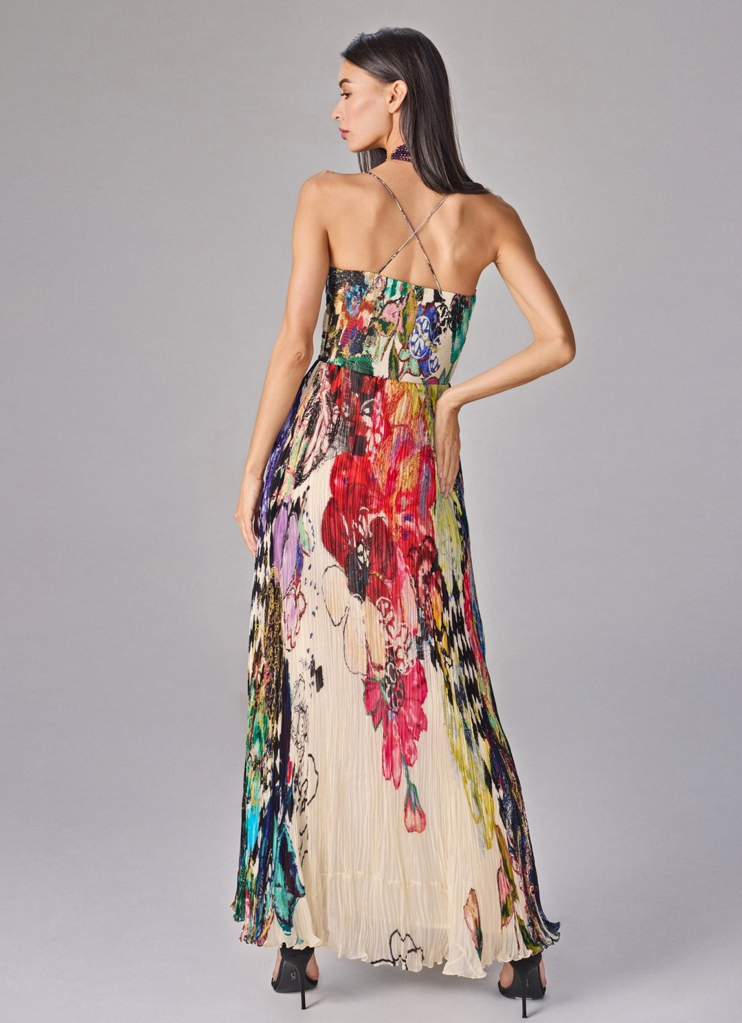 Multicolour Floral Print Maxi Dress Saaksha & Kinni - Fabilicious Fashion