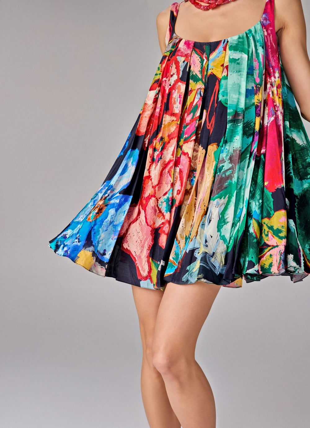 Multicolour Floral Print Mini Dress Saaksha & Kinni - Fabilicious Fashion
