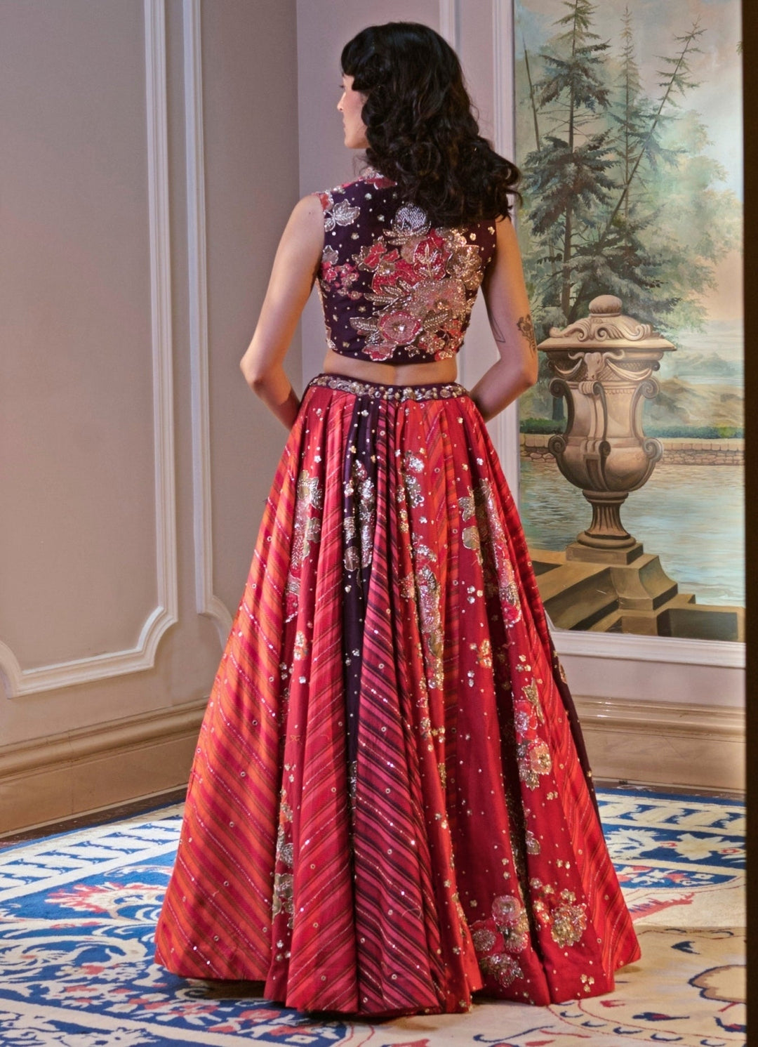 Paulmi and Harsh Multicolour Floral Printed Silk Lehenga SetFabilicious Fashion