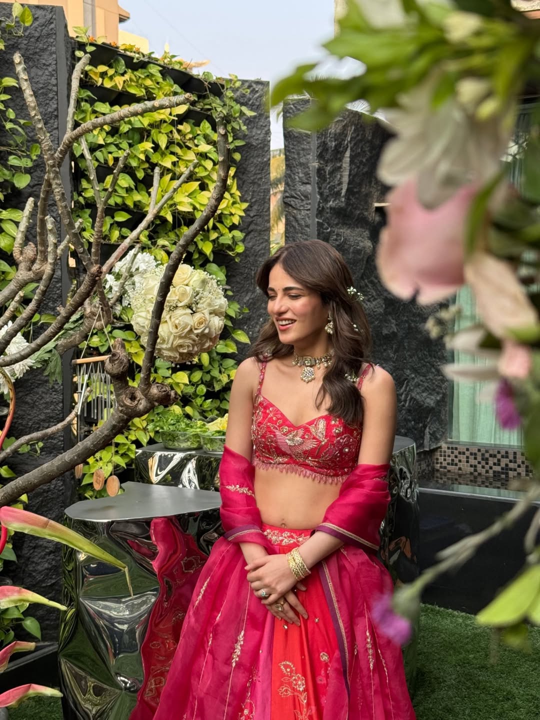 Multicolour Floral Printed Silk Lehenga Paulmi and Harsh - Fabilicious Fashion