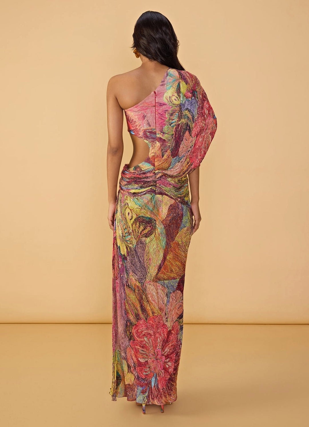 Multicolour Floral Printed Slit Gown Saaksha &amp; Kinni - Fabilicious Fashion