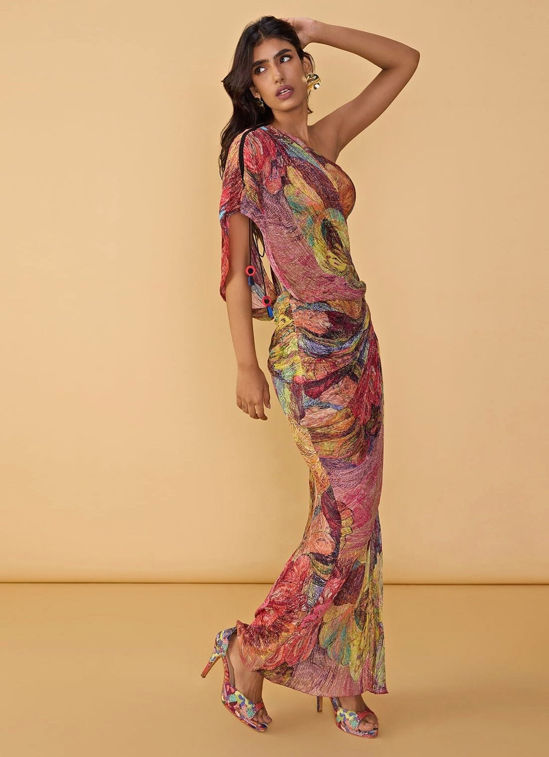 Multicolour Floral Printed Slit Gown Saaksha &amp; Kinni - Fabilicious Fashion