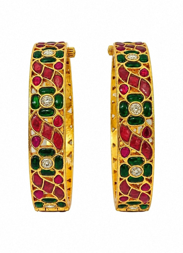 Vivinia By Vidhi Mehra Multicolour Floral Stone BanglesFabilicious Fashion
