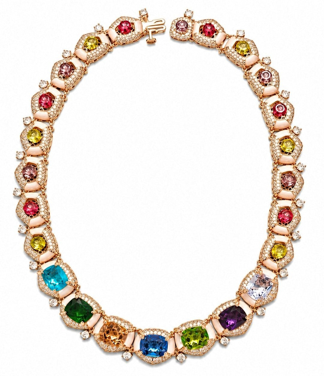 Vivinia by Vidhi Mehra Multicolour Gemstone Necklace SetFabilicious Fashion