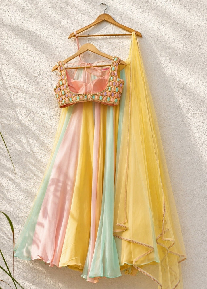 Multicolour Georgette Lehenga Set Anisha Shetty - Fabilicious Fashion