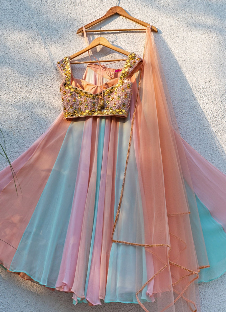 Multicolour Georgette Lehenga Set Anisha Shetty - Fabilicious Fashion