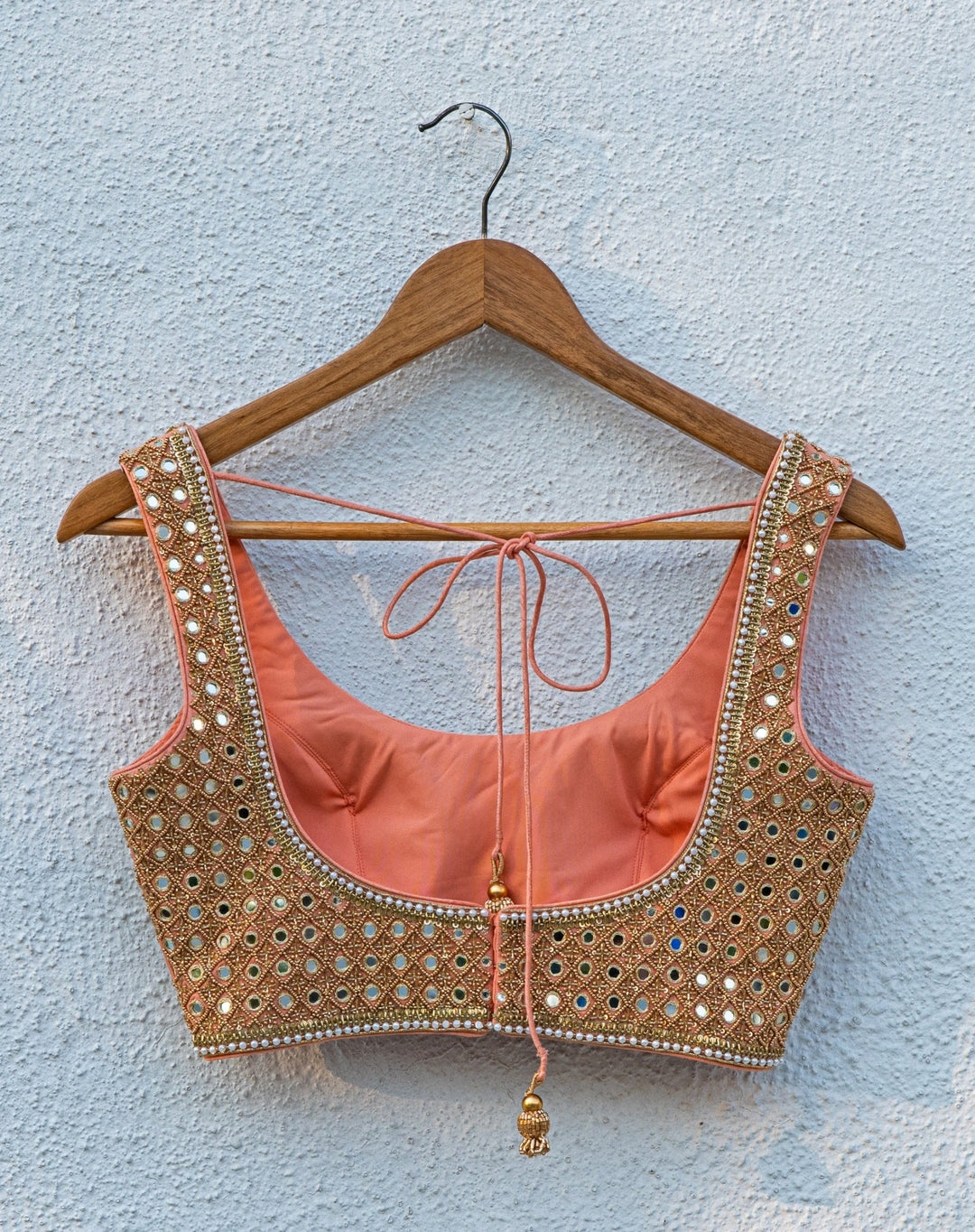 Multicolour Georgette Lehenga With Peach Mirror Blouse Anisha Shetty - Fabilicious Fashion