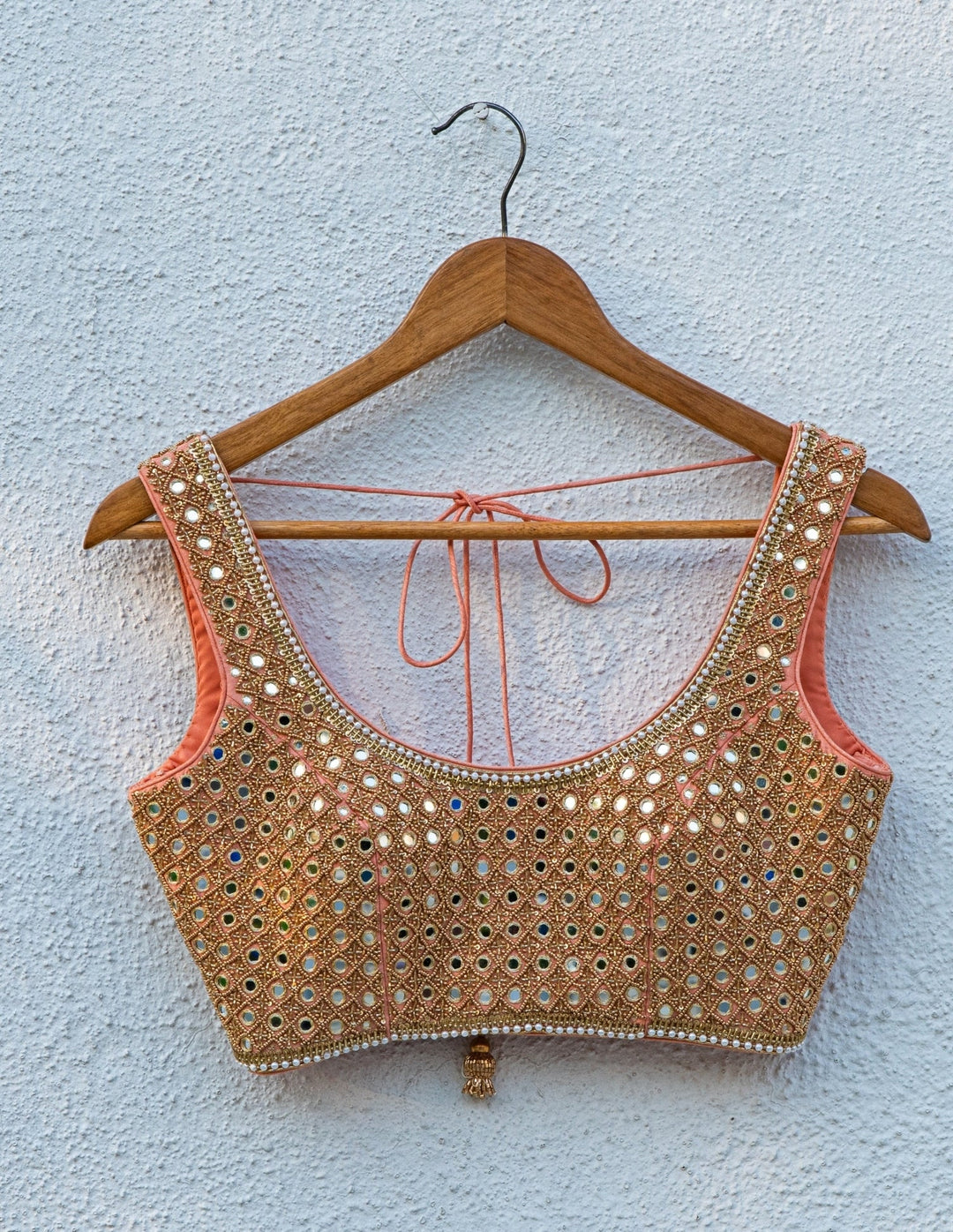 Multicolour Georgette Lehenga With Peach Mirror Blouse Anisha Shetty - Fabilicious Fashion