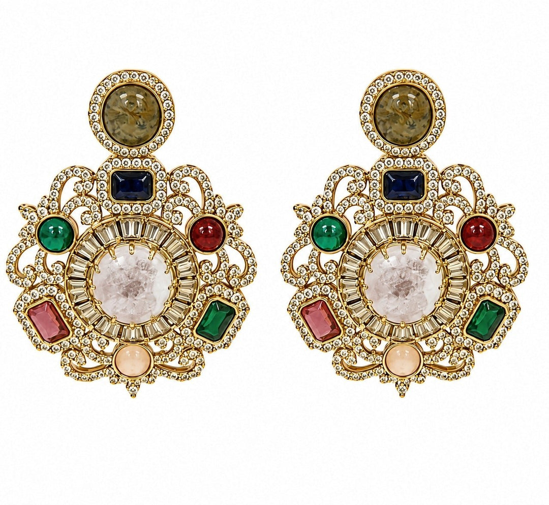 Vivinia By Vidhi Mehra Multicolour Gold Plated Moissanite Choker SetFabilicious Fashion