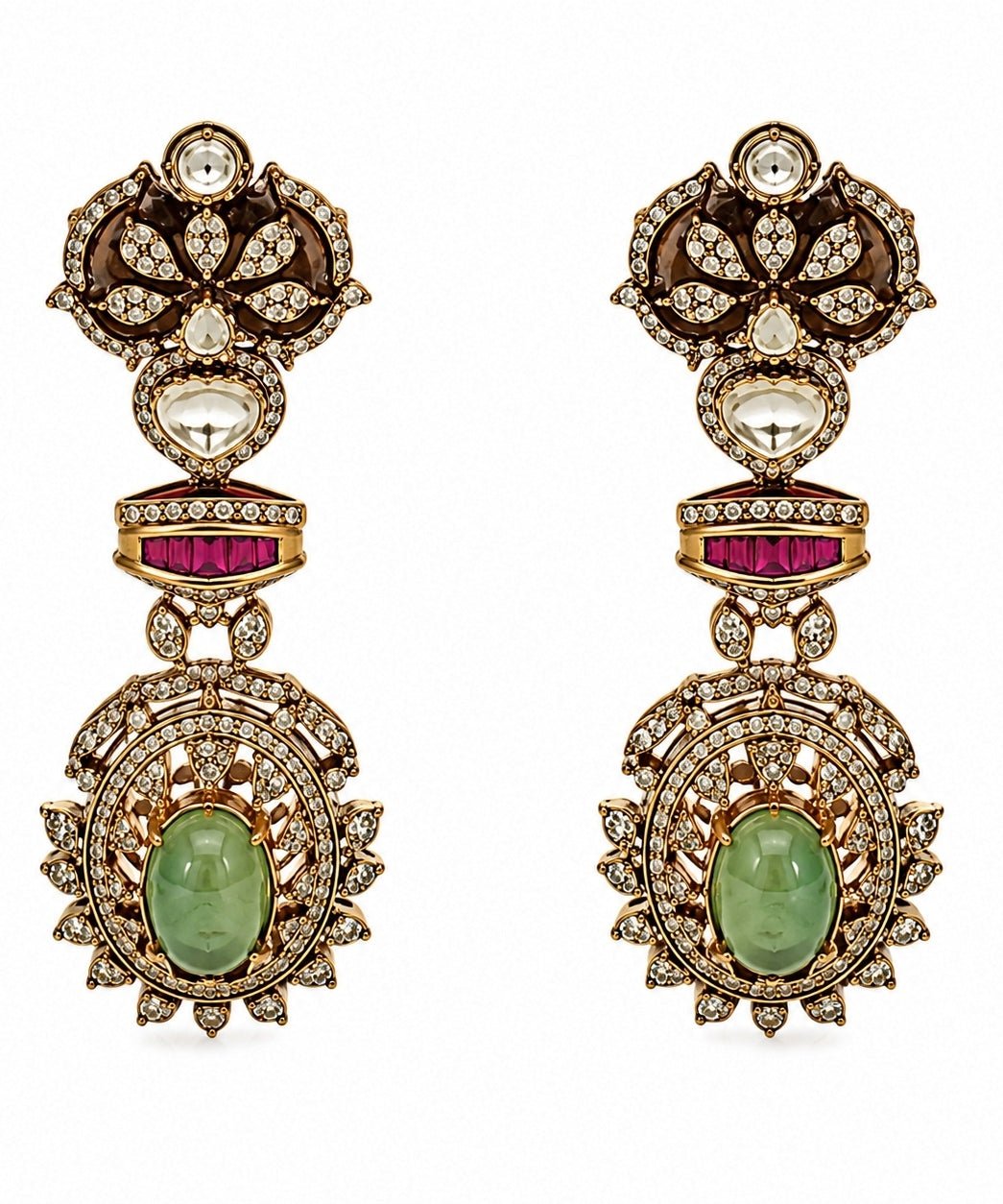 Vivinia By Vidhi Mehra Multicolour Gold Plated Moissanite Necklace SetFabilicious Fashion