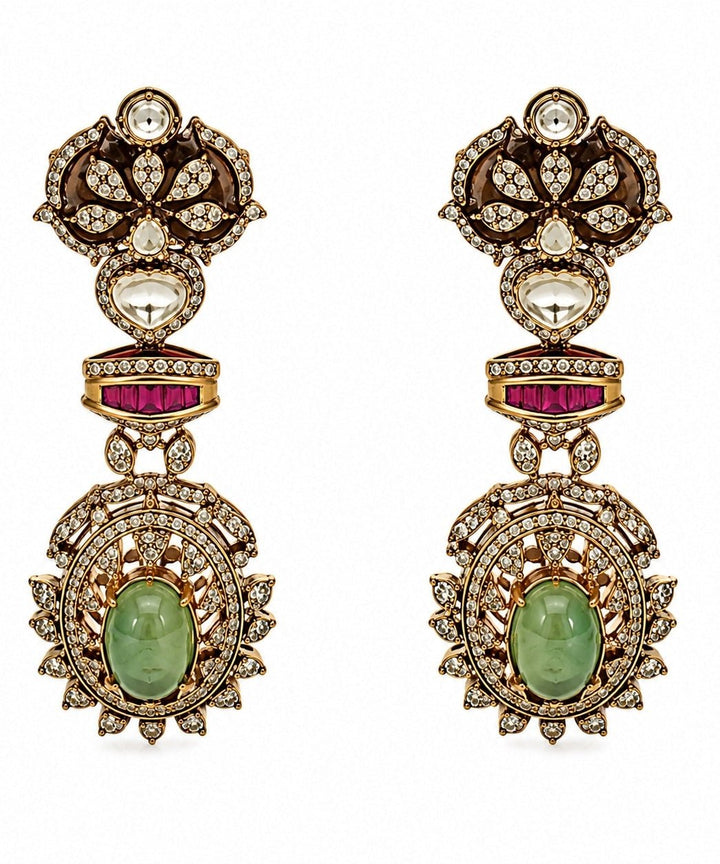 Vivinia By Vidhi Mehra Multicolour Gold Plated Moissanite Necklace SetFabilicious Fashion