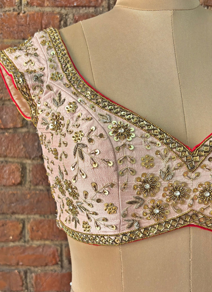 Multicolour Gota Embroidered Georgette Lehenga Set Priti Sahni - Fabilicious Fashion