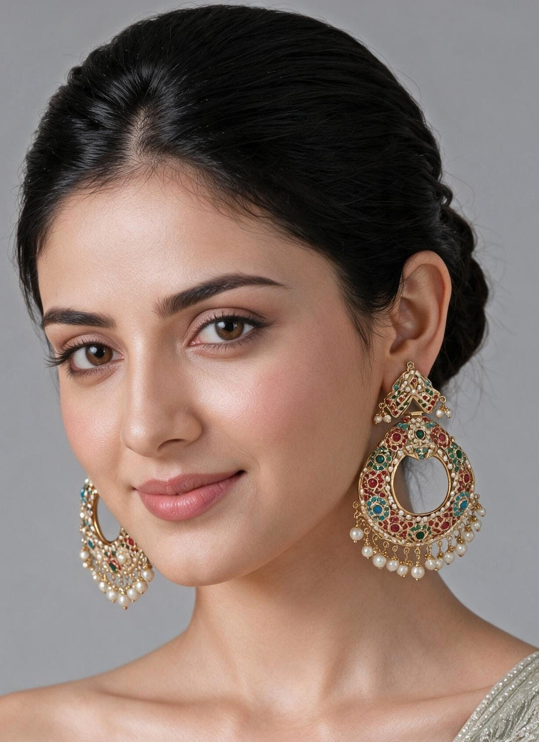 Vivinia By Vidhi Mehra Multicolour Jadau Pearl ChandbaliFabilicious Fashion