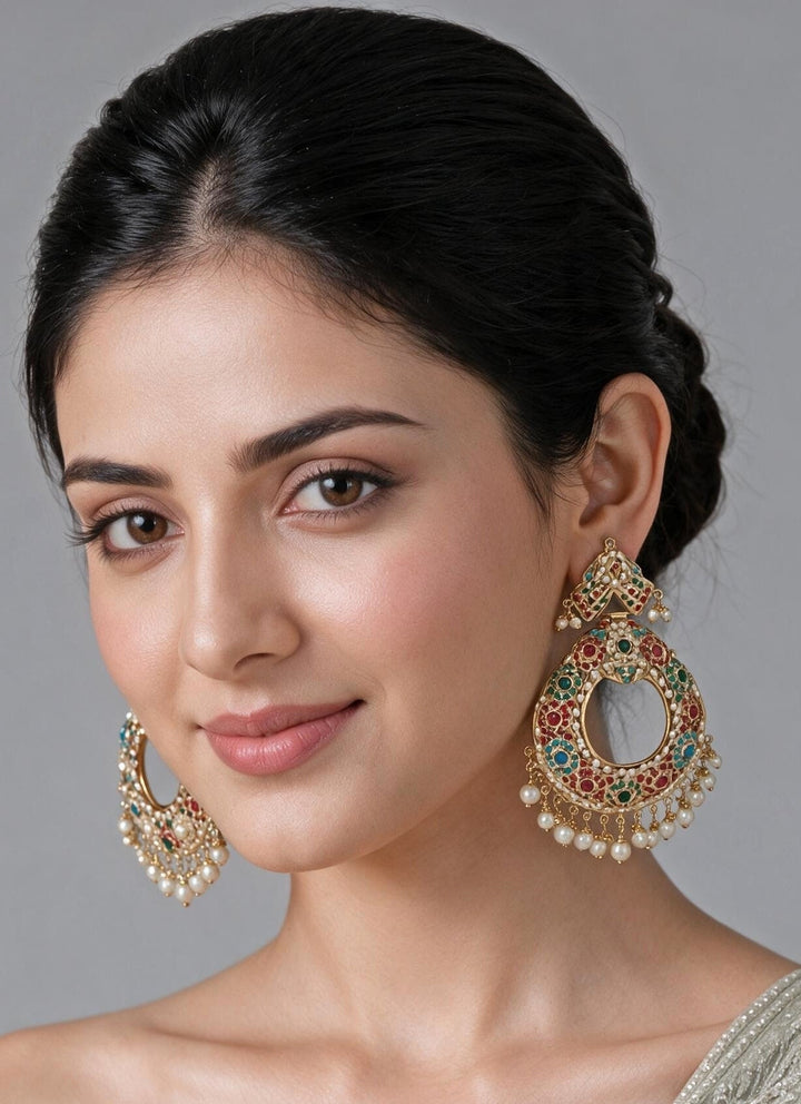 Vivinia By Vidhi Mehra Multicolour Jadau Pearl ChandbaliFabilicious Fashion