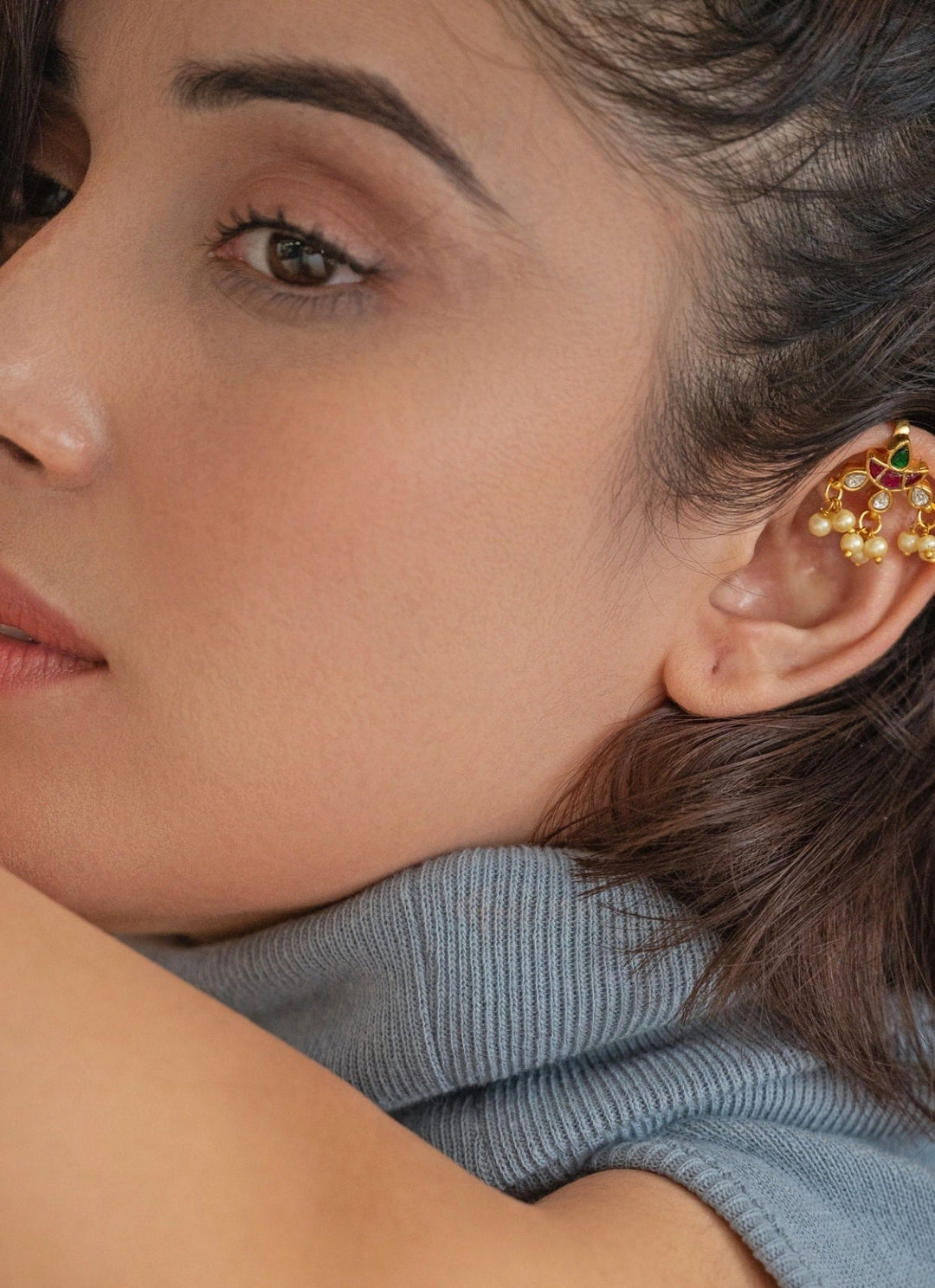Do Taara Multicolour Kundan Ear CuffFabilicious Fashion