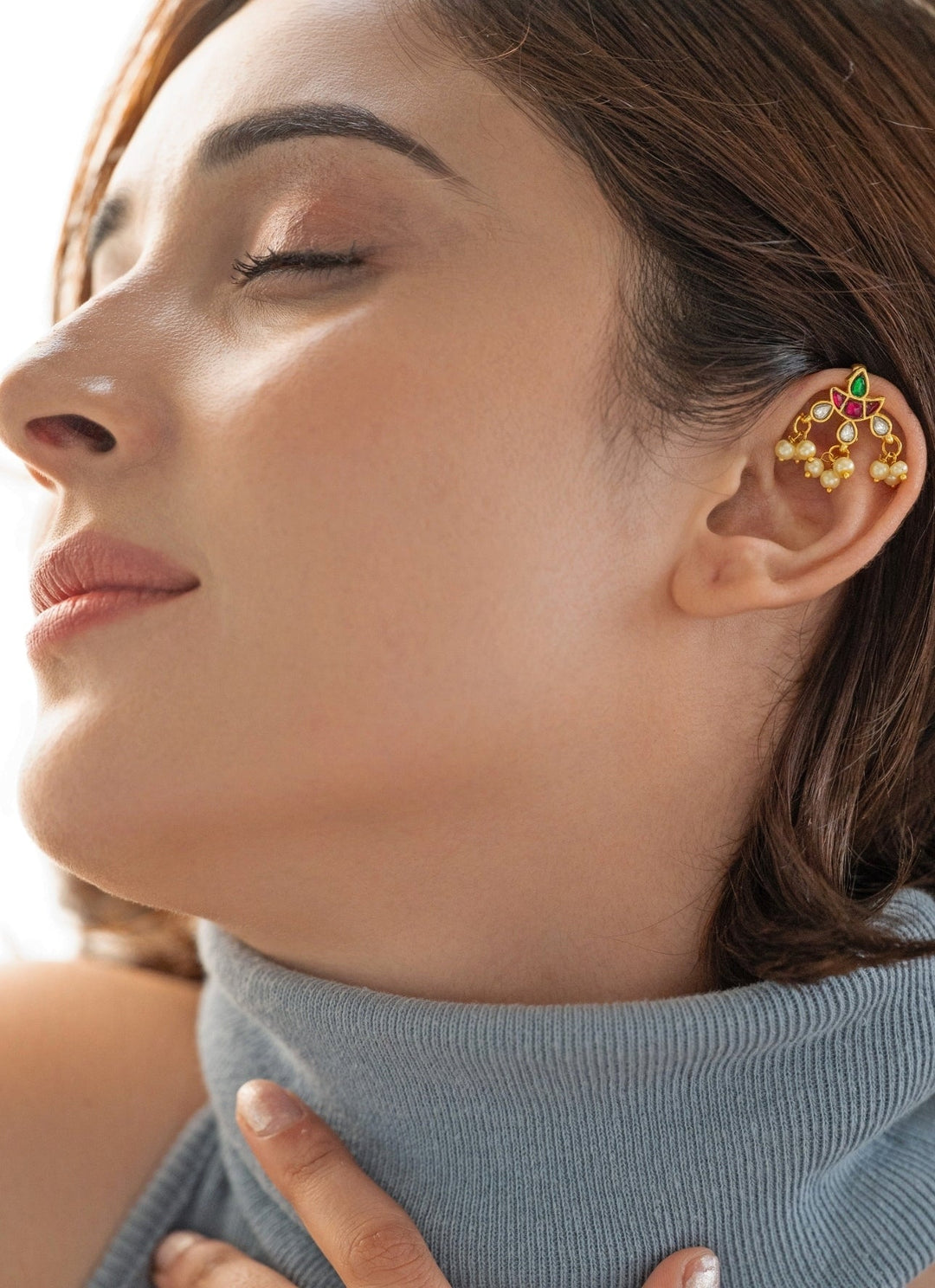 Do Taara Multicolour Kundan Ear CuffFabilicious Fashion