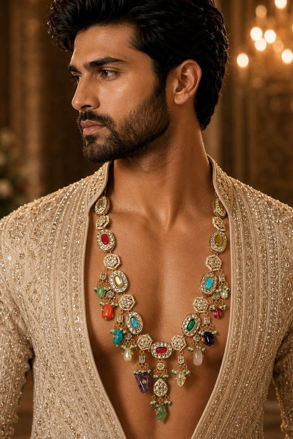 Vivinia By Vidhi Mehra Multicolour Kundan Statement NecklaceFabilicious Fashion