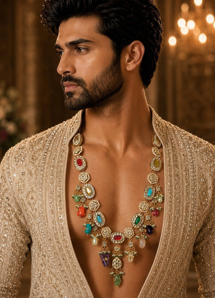 Vivinia By Vidhi Mehra Multicolour Kundan Statement NecklaceFabilicious Fashion
