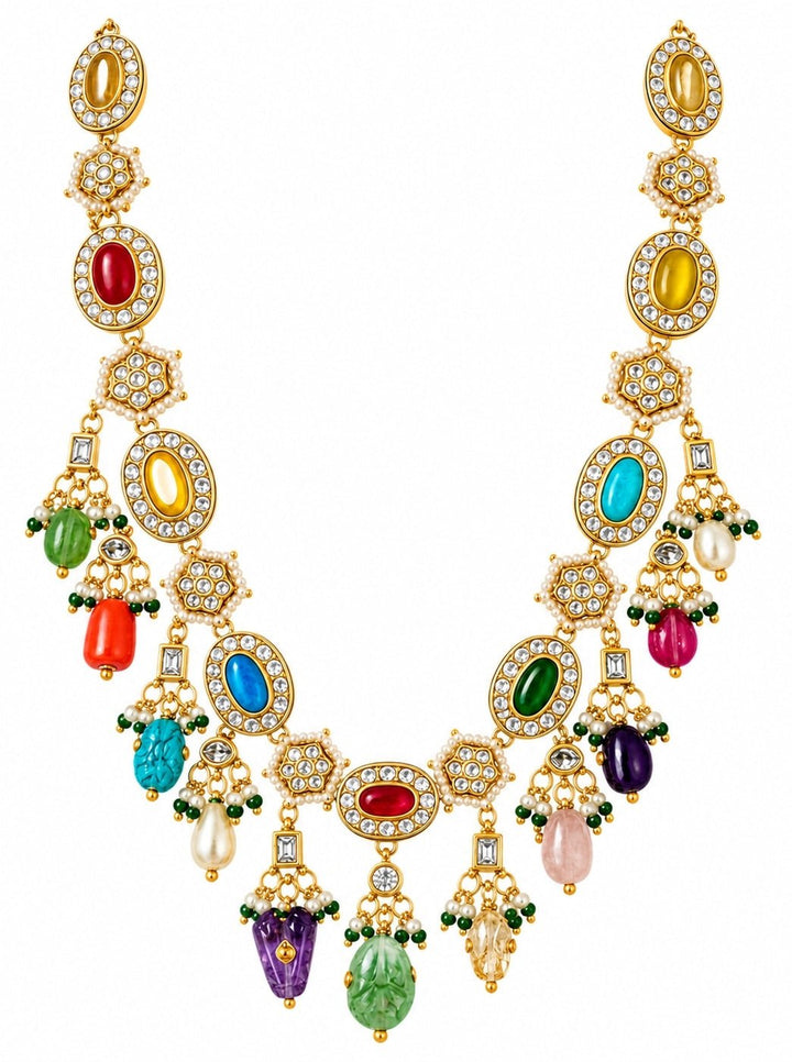 Vivinia By Vidhi Mehra Multicolour Kundan Statement NecklaceFabilicious Fashion