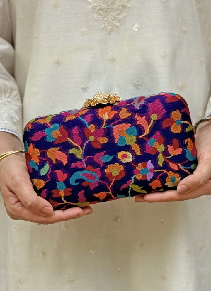 Multicolour Pashmina Cashmere Clutch Amyra - Fabilicious Fashion