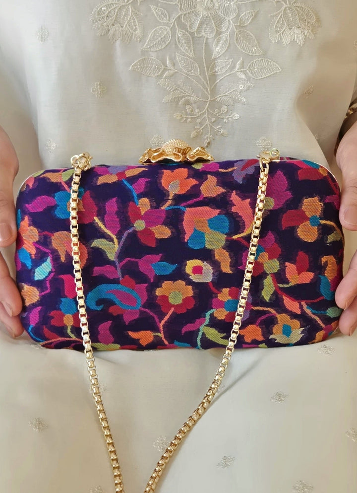 Multicolour Pashmina Cashmere Clutch Amyra - Fabilicious Fashion