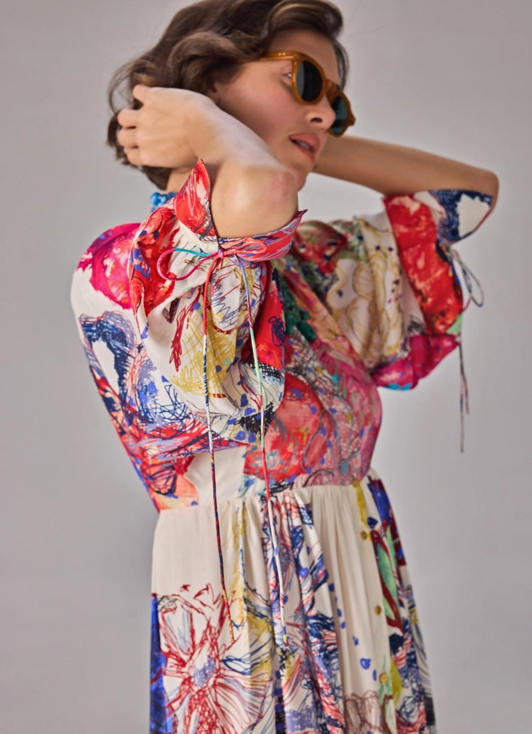 Multicolour Print Dress Saaksha &amp; Kinni - Fabilicious Fashion
