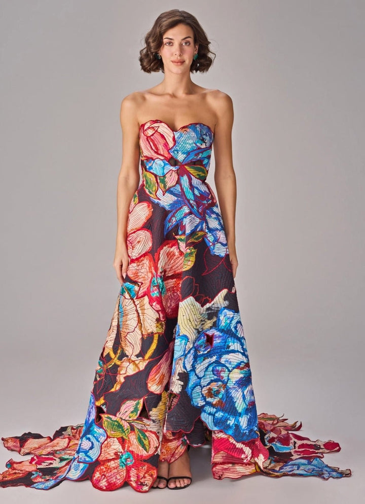 Multicolour Print Gown Saaksha &amp; Kinni - Fabilicious Fashion