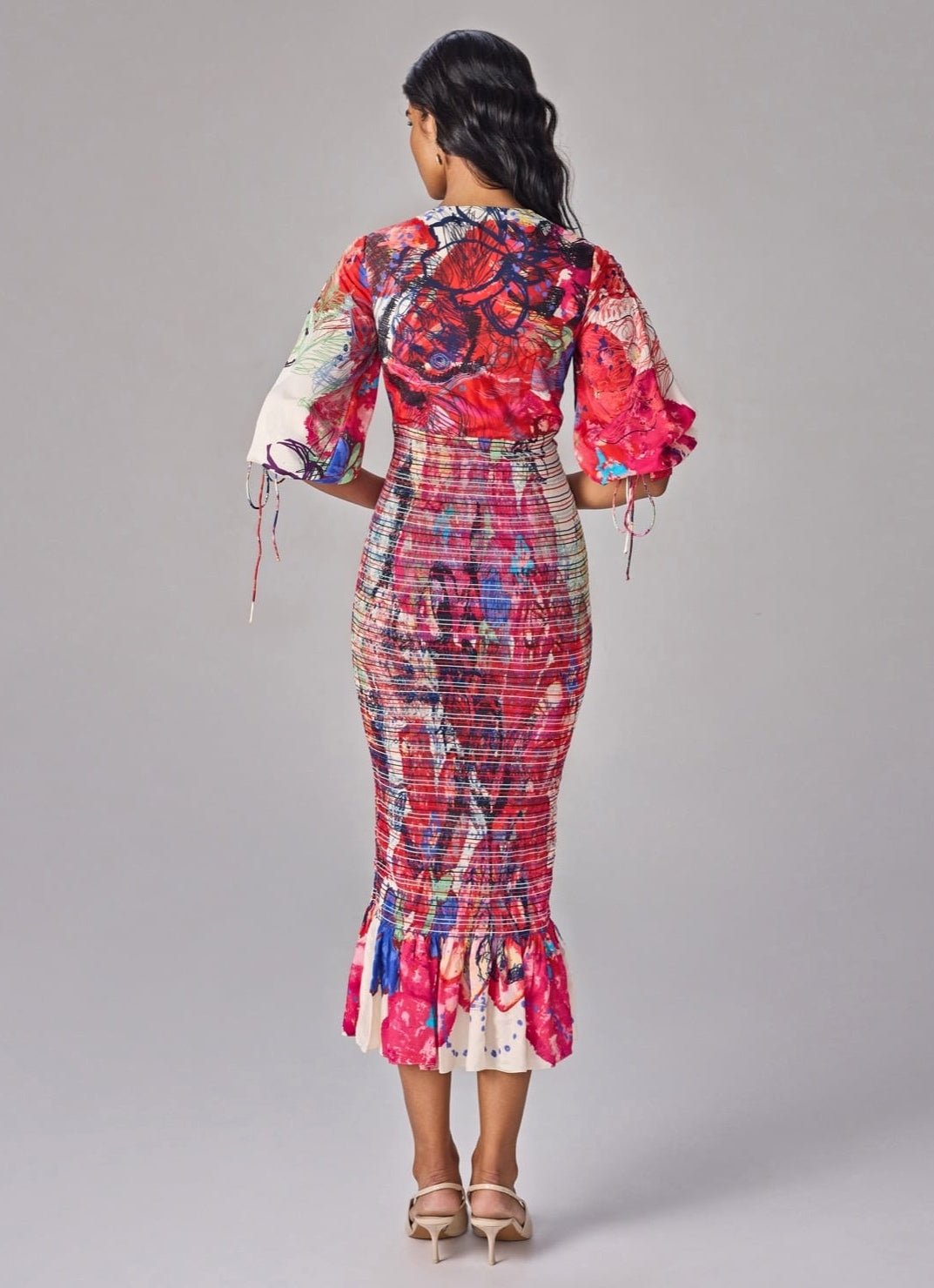 Saaksha &amp; Kinni Multicolour Print Midi DressFabilicious Fashion
