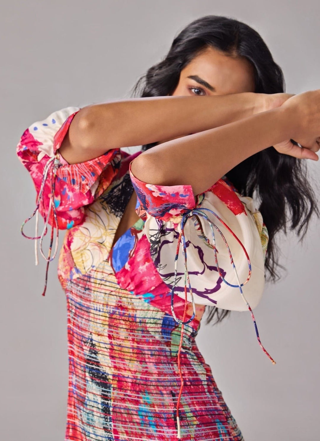 Saaksha &amp; Kinni Multicolour Print Midi DressFabilicious Fashion