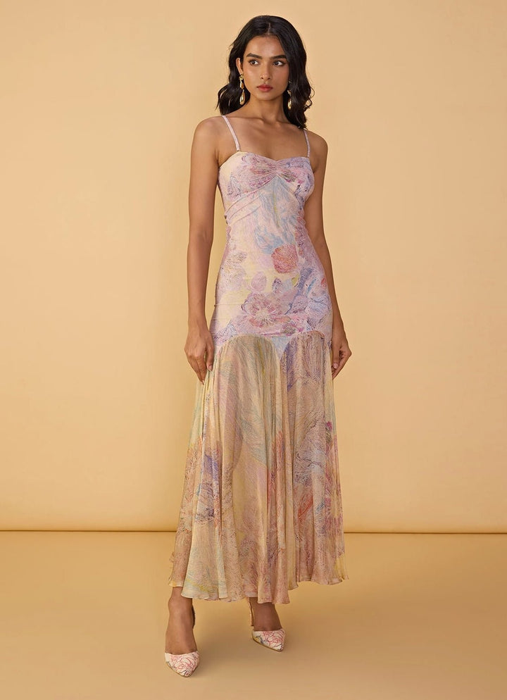 Multicolour Printed Maxi Dress Saaksha & Kinni - Fabilicious Fashion