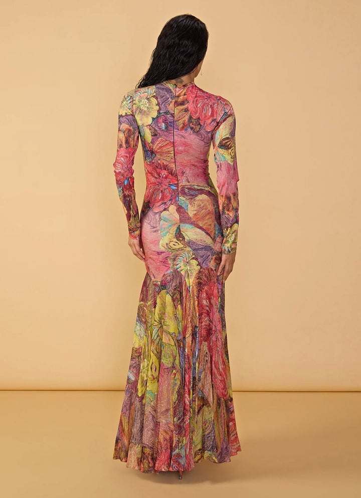 Multicolour Printed Maxi Dress Saaksha &amp; Kinni - Fabilicious Fashion