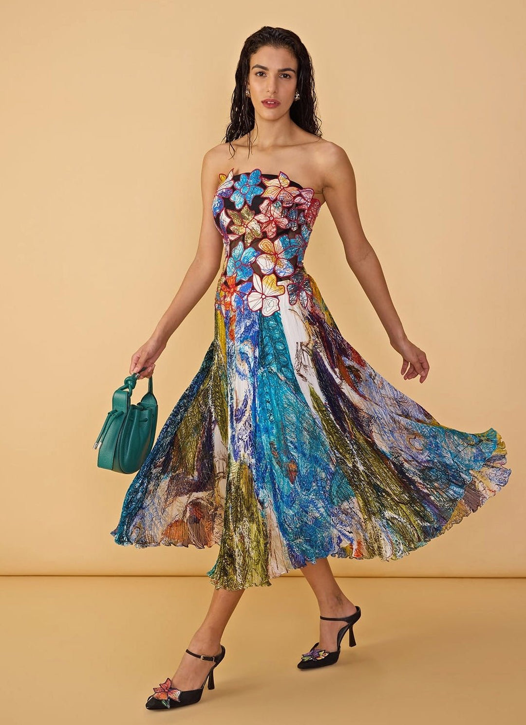 Multicolour Printed Maxi Dress Saaksha & Kinni - Fabilicious Fashion