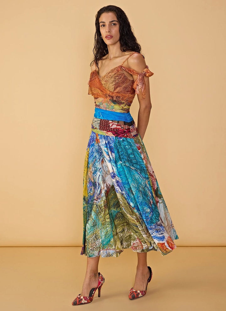 Multicolour Printed Maxi Dress Saaksha & Kinni - Fabilicious Fashion