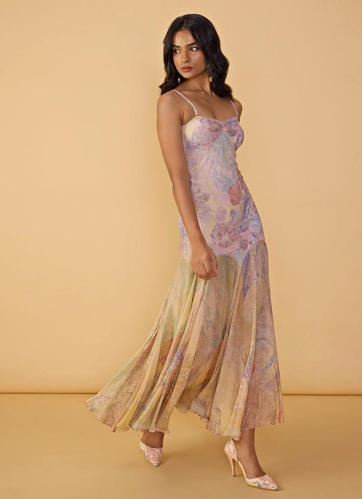Multicolour Printed Maxi Dress Saaksha & Kinni - Fabilicious Fashion