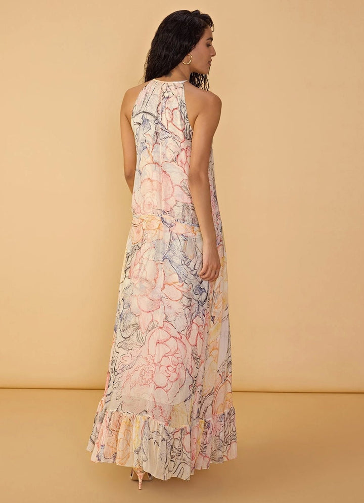 Multicolour Printed Maxi Dress Saaksha &amp; Kinni - Fabilicious Fashion
