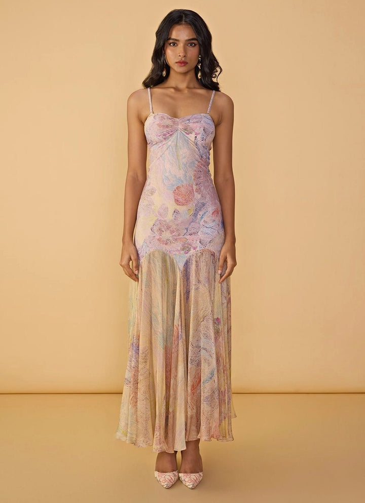 Multicolour Printed Maxi Dress Saaksha & Kinni - Fabilicious Fashion