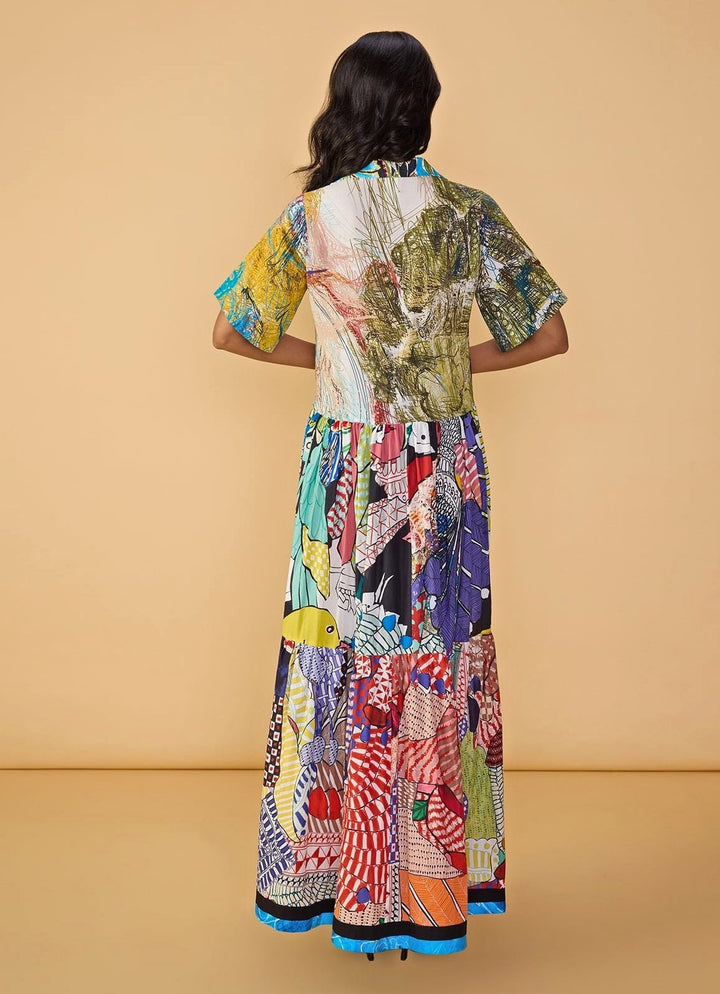 Multicolour Printed Maxi Dress Saaksha &amp; Kinni - Fabilicious Fashion