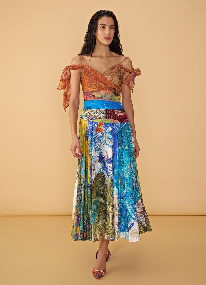 Multicolour Printed Maxi Dress Saaksha & Kinni - Fabilicious Fashion