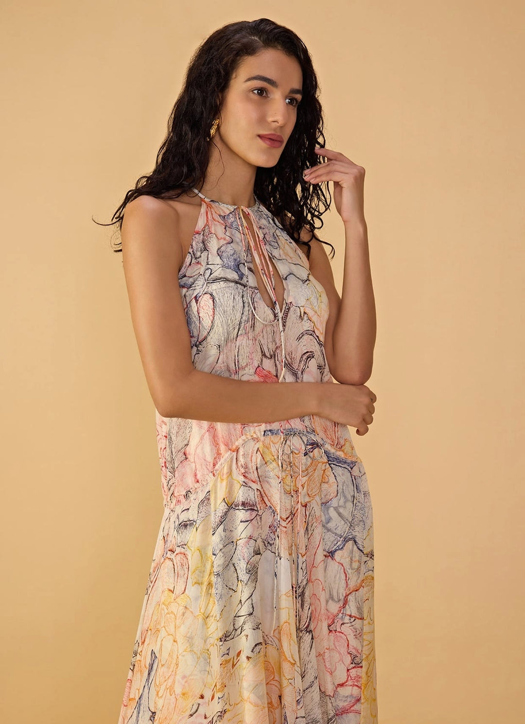 Multicolour Printed Maxi Dress Saaksha &amp; Kinni - Fabilicious Fashion