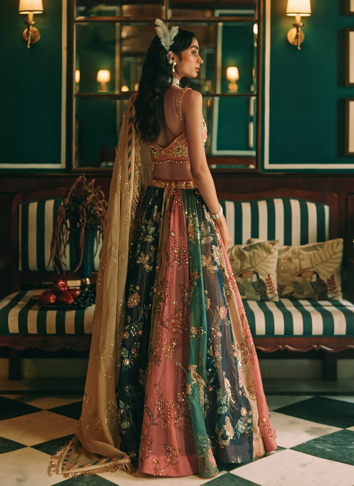 Paulmi and Harsh Multicolour Printed Organza Lehenga SetFabilicious Fashion