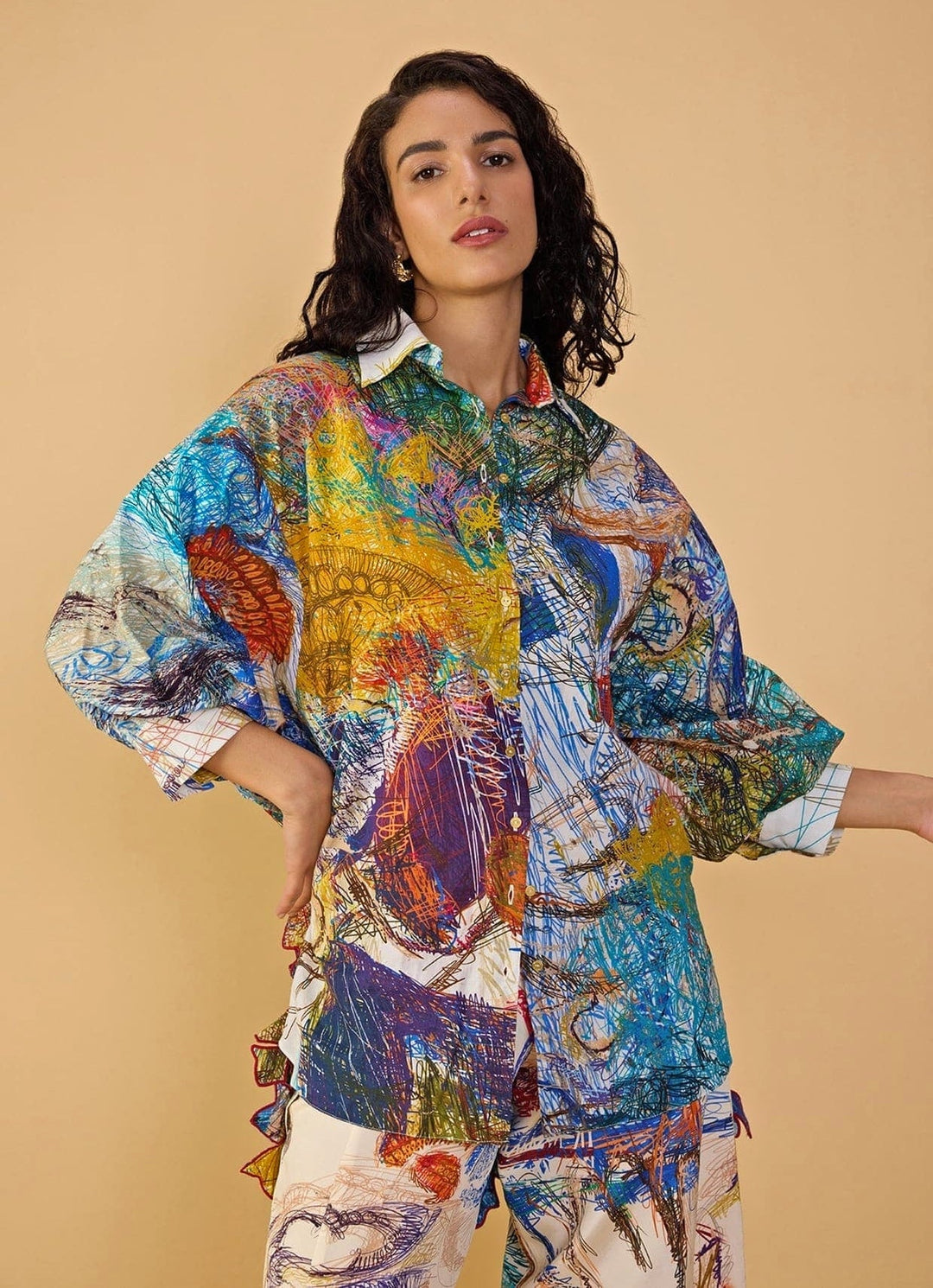 Multicolour Printed Shirt Saaksha &amp; Kinni - Fabilicious Fashion