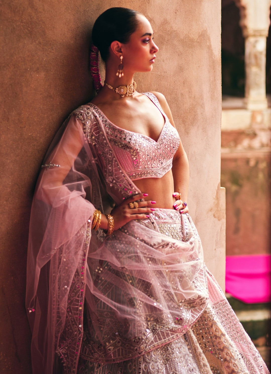 Multicolour Raw Silk Lehenga Set Angad Singh - Fabilicious Fashion