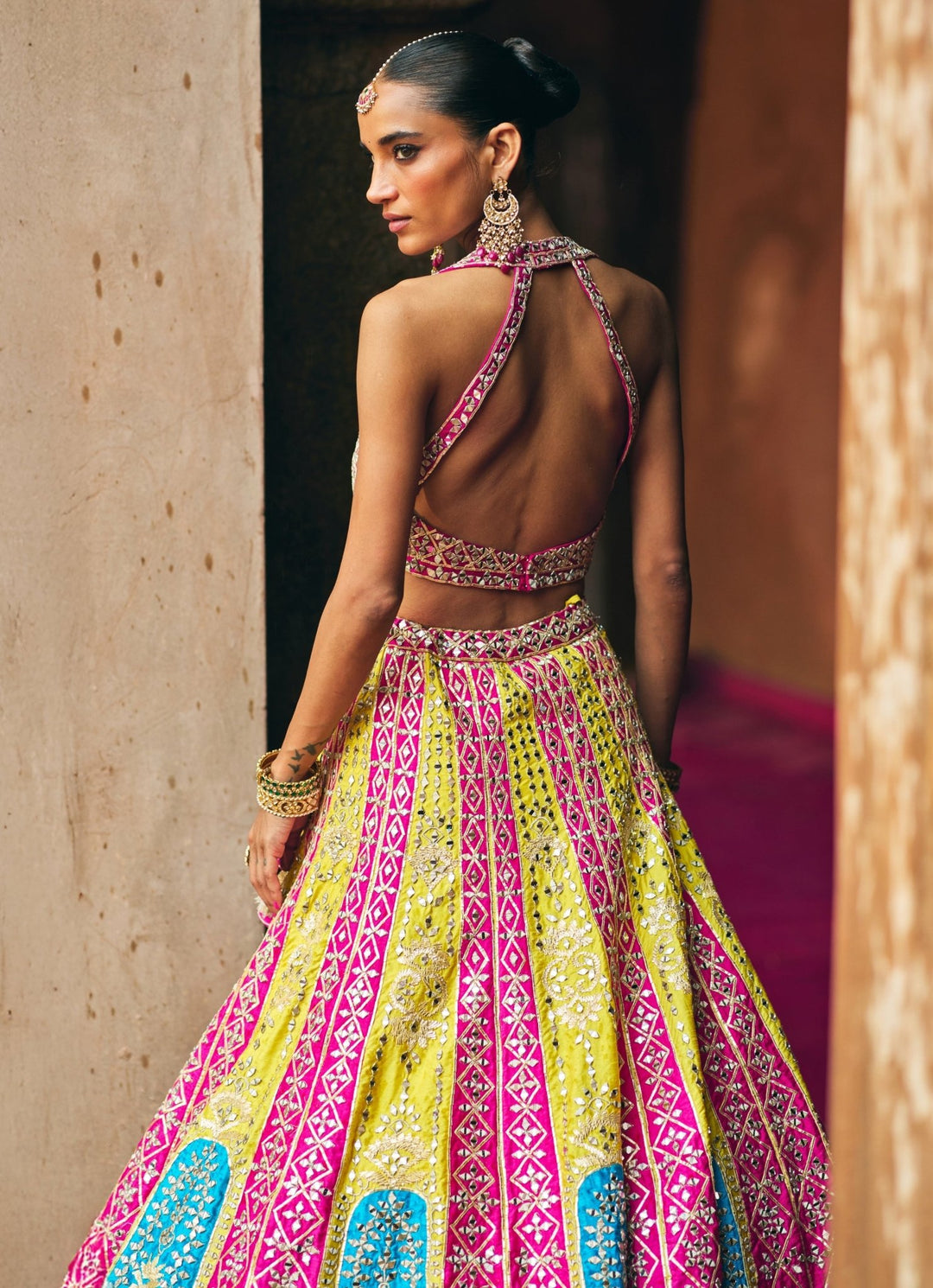 Multicolour Raw Silk Lehenga Set Angad Singh - Fabilicious Fashion